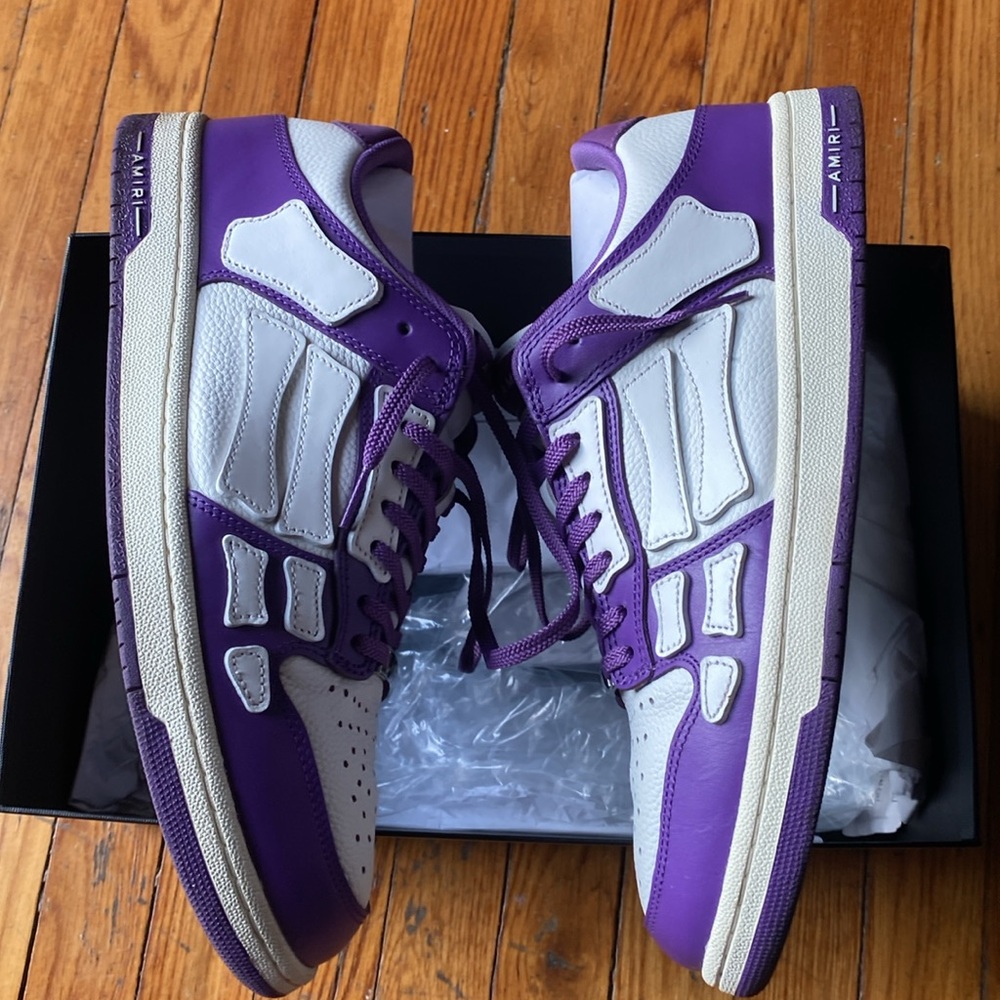 Pre Loved Amiri - Skel-Top Purple / White Low Top Sneakers - Picture 3 of 10